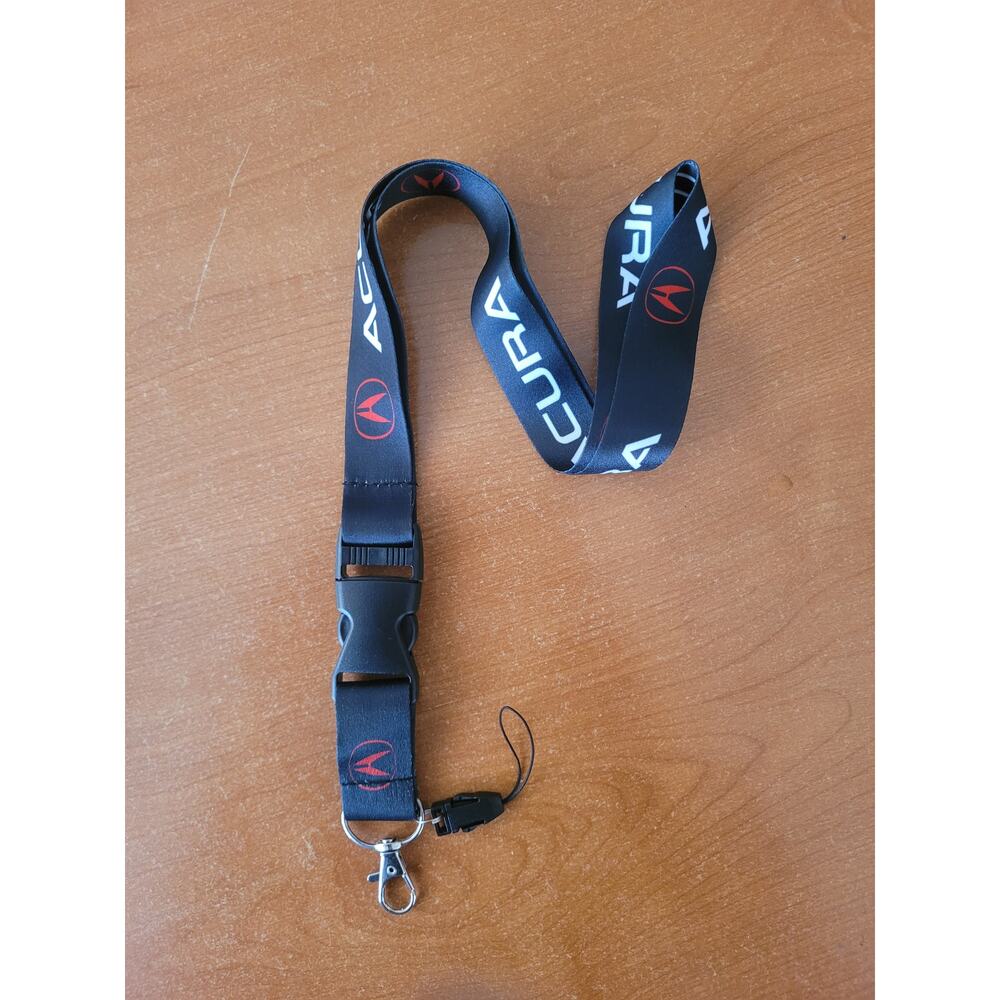 (X2) Best Car Key Holder Brand Acura Black and red One Size Lanyards with Clips - Picture 5 of 7